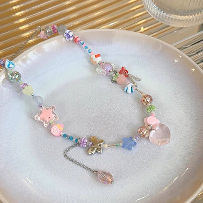 KHEPHAIA - Pink Star Beaded Necklace necklace KHEPHAIA