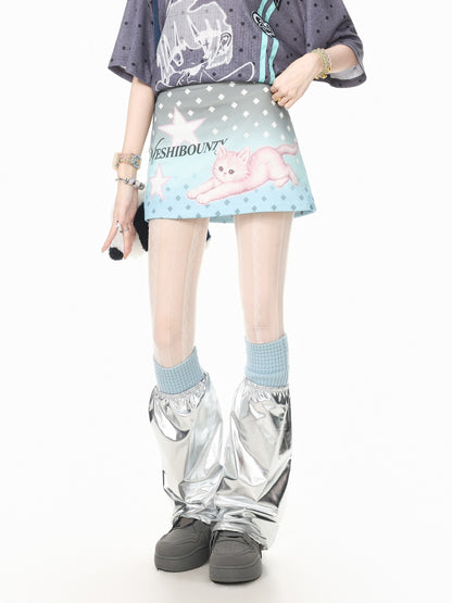 Languid Park - Star Print Bodycon Mini Skirt skirt Languid Park S