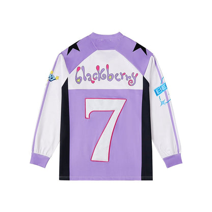 BlackBerry - Decora Kei Anime Jersey shirt BlackBerry