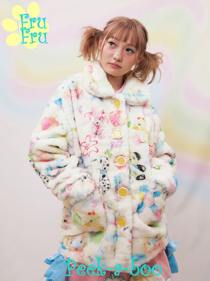 frufru Plush Coat | Autumn Winter Warm Coat for Women coat frufru