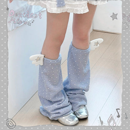 Sleepwalking Cat - Y2K Polka Dot Wing Leg Warmers