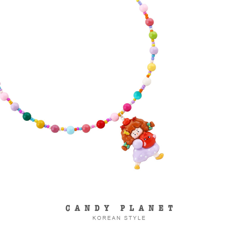 Candy Planet - Decora Kei Colorful Beaded Girl Necklace necklace candy planet