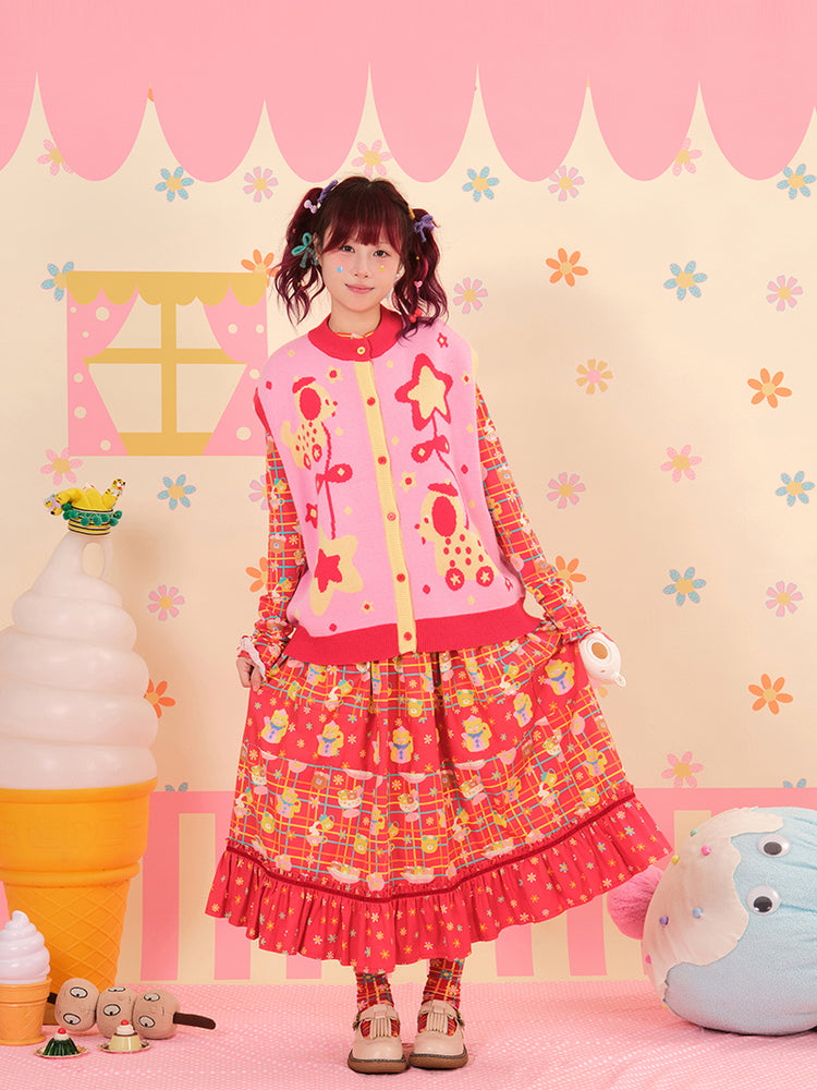 NIKKOU - Kawaii Embroidered Towel Lace Skirt skirt Nikkou home