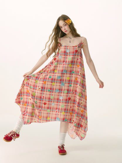 ziziFei - Plaid Fruit Cami Maxi Dress dress ziziFei