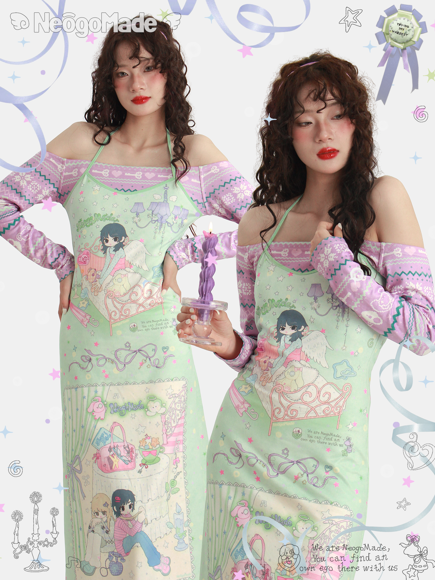 NeogoMade – Kawaii Off-Shoulder Layered Dress dress NeogoMade