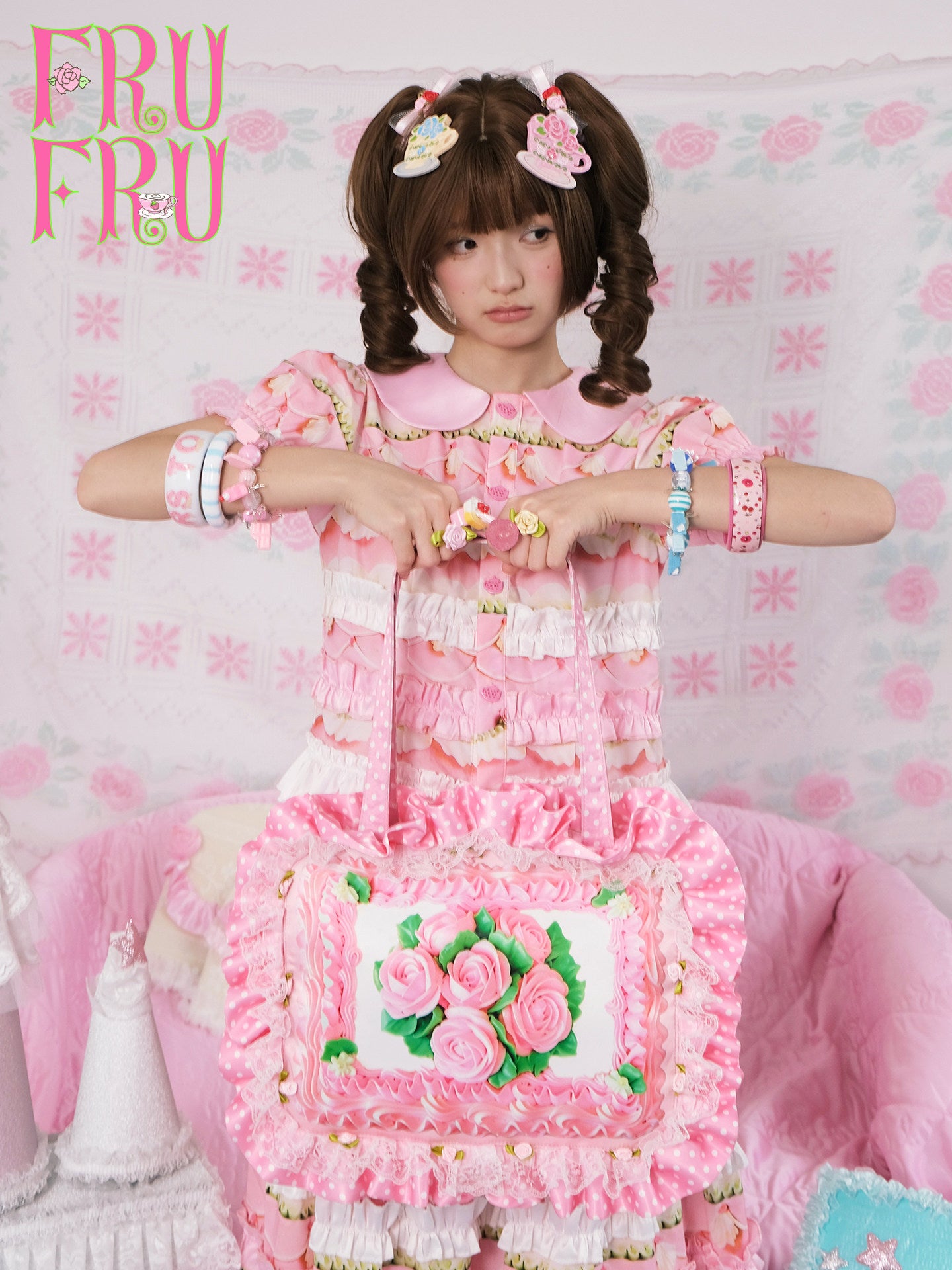 frufru - Vintage Rose Cake Shoulder Bag bag frufru