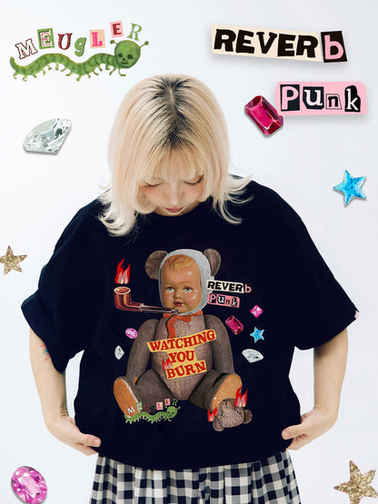 Meugler – Kawaii Patchwork Punk Doll T-Shirt tshirt Meugler