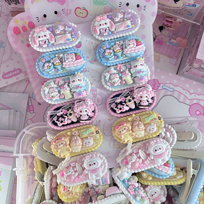 Sweet Star - Cute Cream Edge Clip Set 5pcs hair clip sweet star