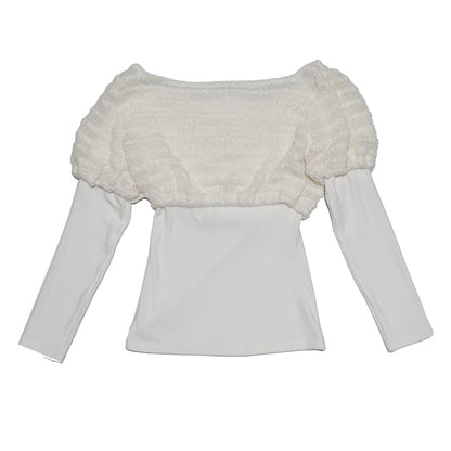 daytoday everyday institute - Bow Drape Knit Layered Top shirt daytoday everyday institute