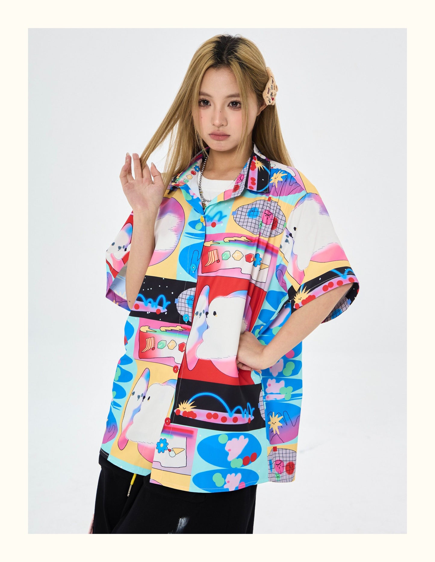 Robootoo - Fantasy Print Oversized Short Sleeve Shirt shirt Robootoo
