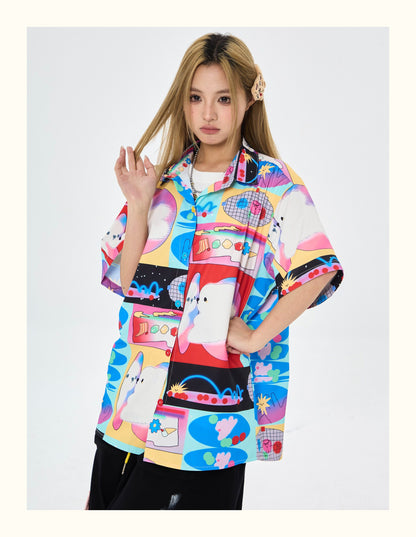 Robootoo - Fantasy Print Oversized Short Sleeve Shirt shirt Robootoo