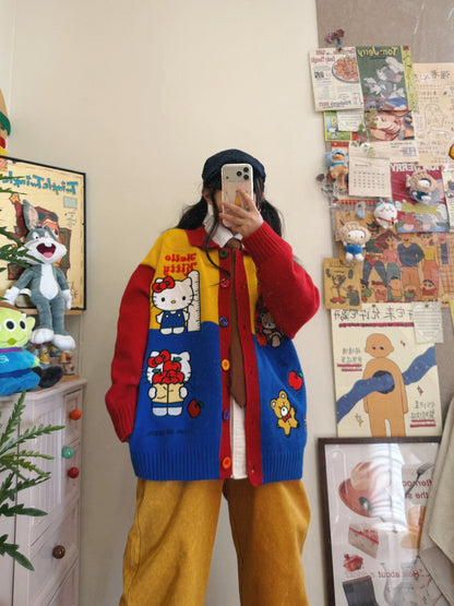 BIBULU - Kidcore Apple Embroidered Cardigan cardigan BIBULU