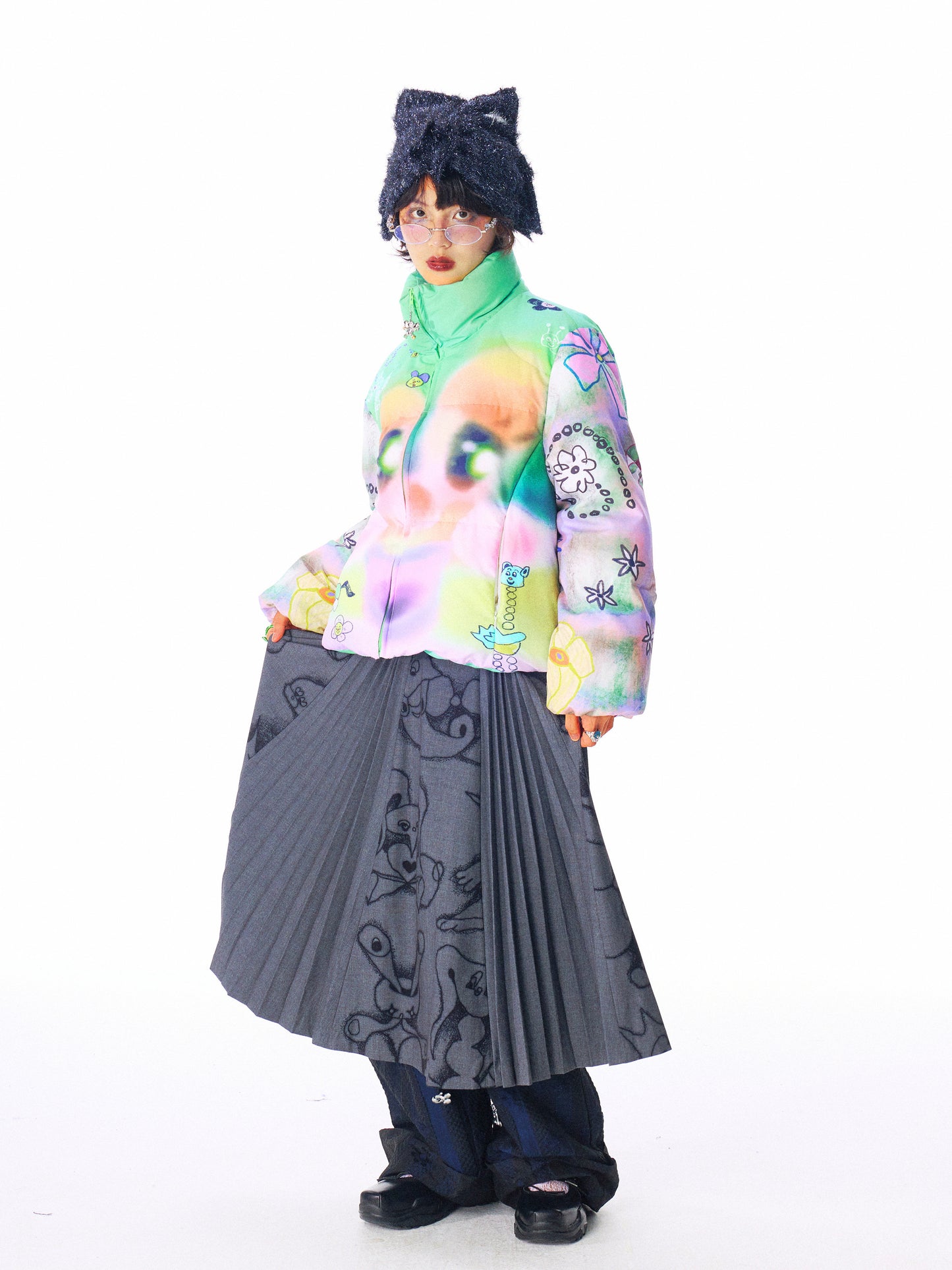 sillysis - Multicolor Quilted Down Jacket coat sillysis
