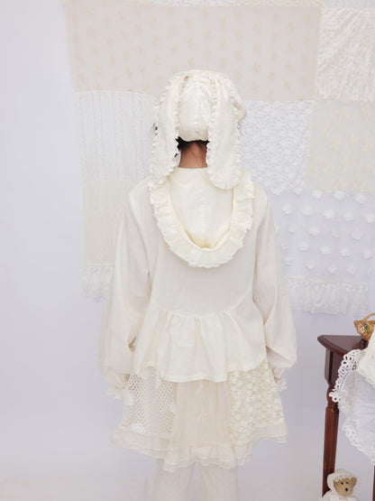 SemenCoicis - Lace Hood Bow Blouse shirt SemenCoicis