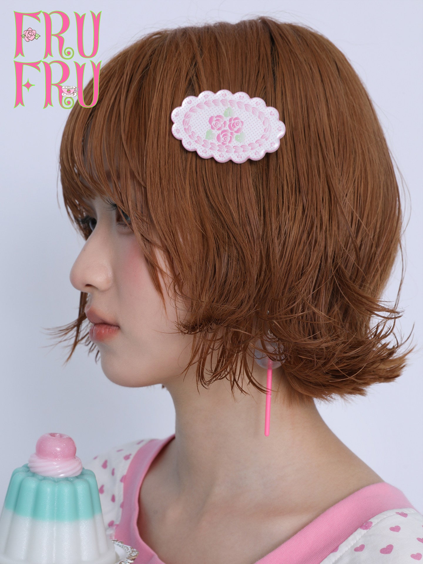 frufru - Vintage Rose Cake Acrylic Hair Clip hair clip frufru
