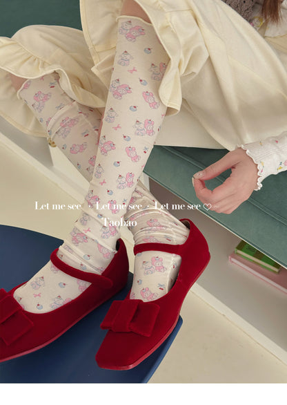 LET ME SEE - Sweet Slouch Knee-High Socks socks let me see Cream