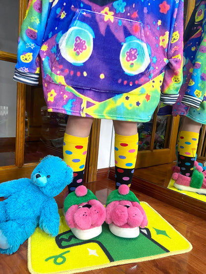 Leerroo - Decora Kei Color-Block Polka Dot Socks socks Leerroo