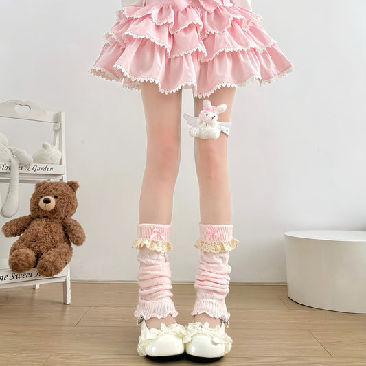 2 Bears - Kawaii Lace Bow Leg Warmers leg warmmers 2 bears