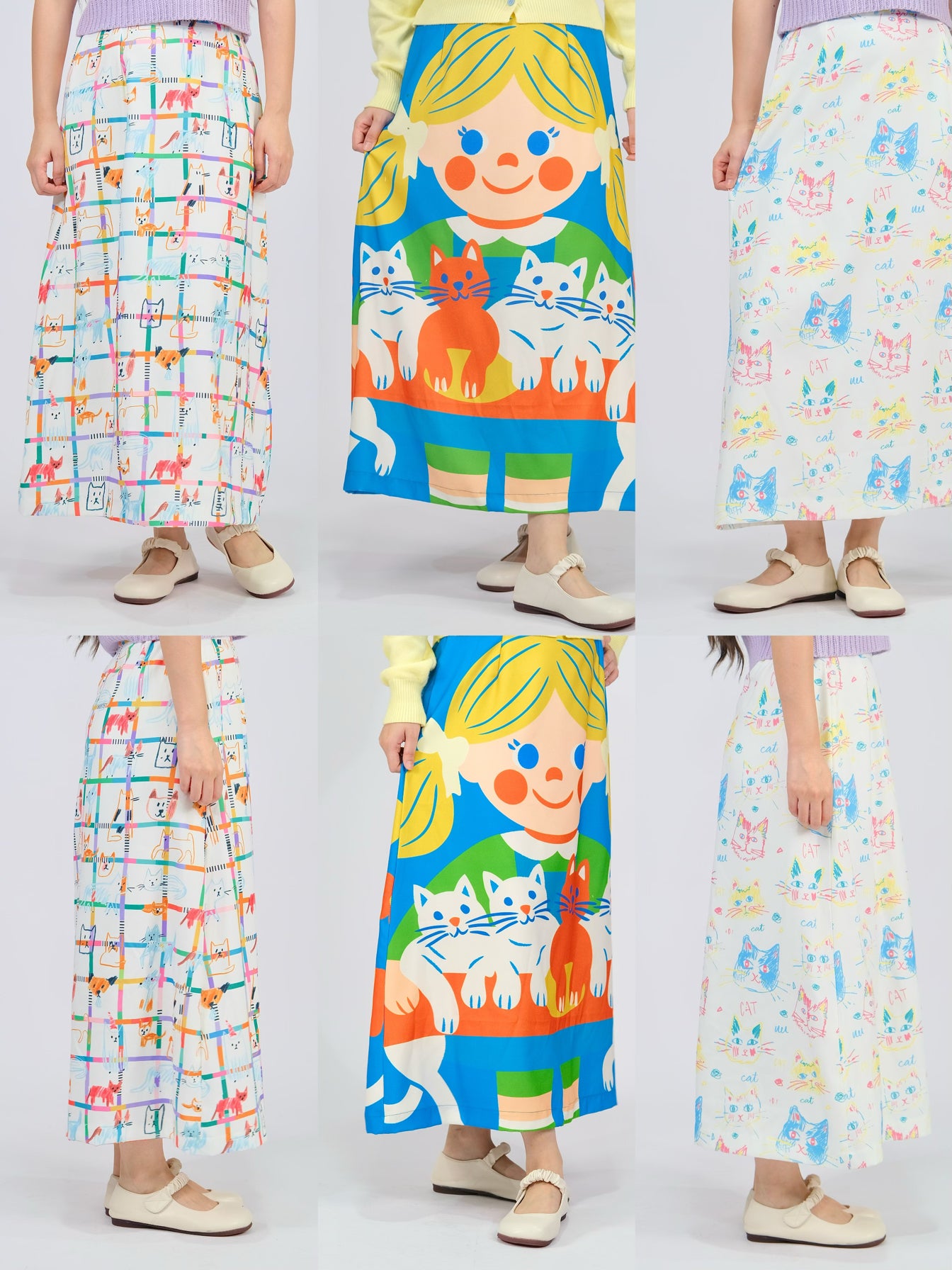 MeowMeow Bug - Kidcore High Waist Mermaid Midi Skirt skirt MeowMeow Bug
