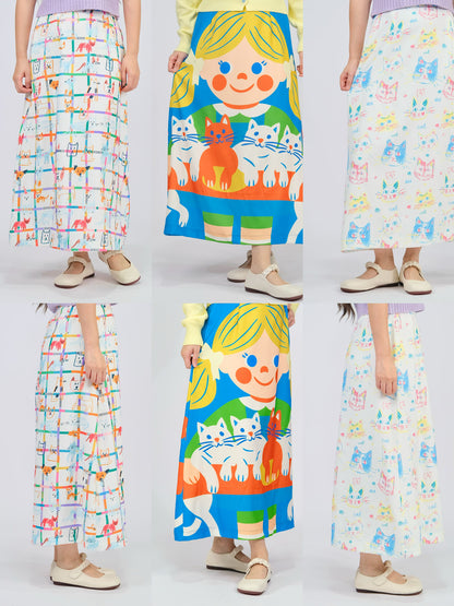 MeowMeow Bug - Kidcore High Waist Mermaid Midi Skirt skirt MeowMeow Bug