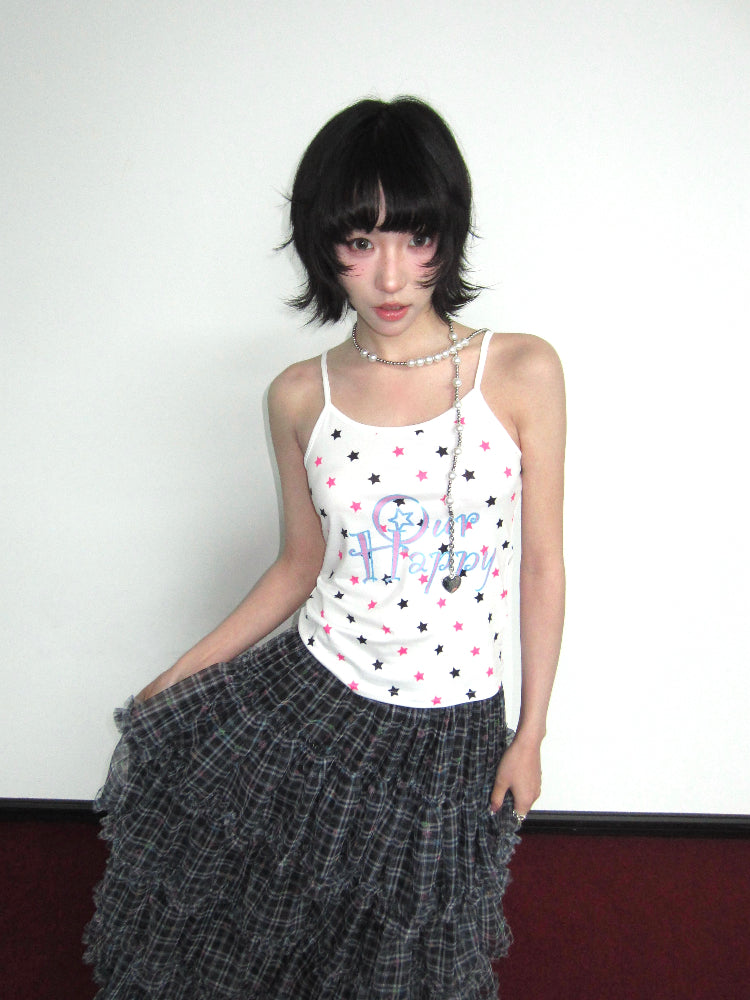 OurHappy Retro Star Tank Top | Summer Contrast Strap Camisole camisole Our Happy