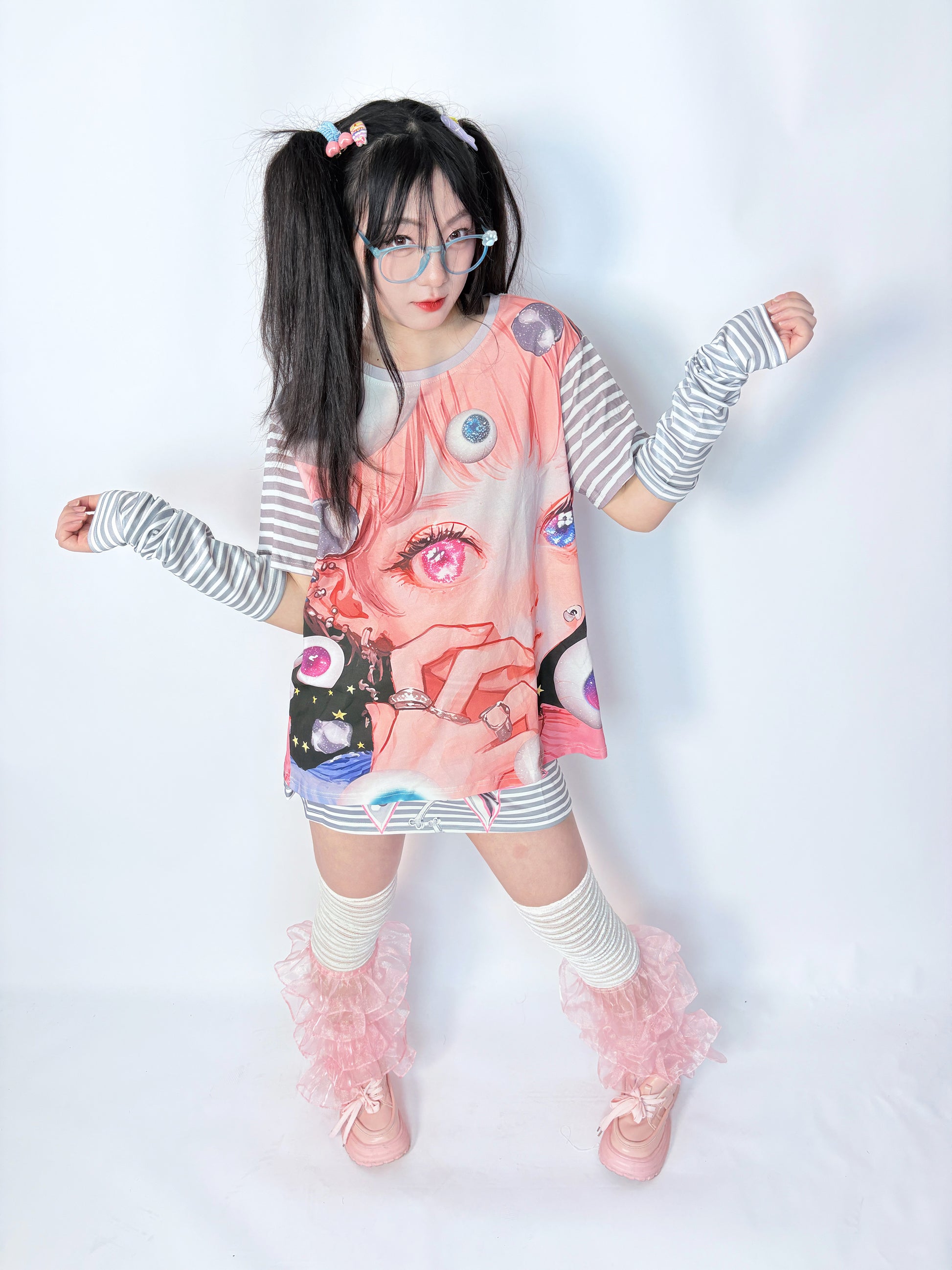 LEERROO Eye Earth Tee | Harajuku Y2K Oversized Cotton T-shirt tshirt Leerroo