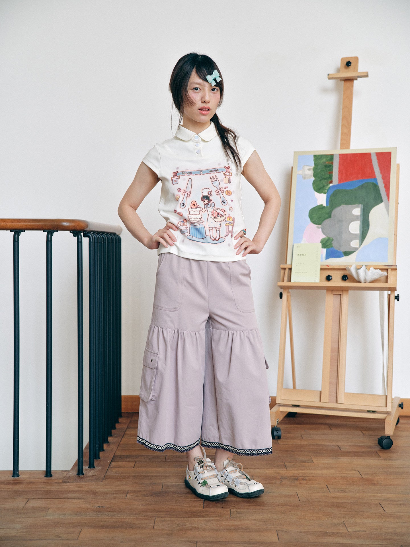 Have A Meal - Purple Lace Wide Leg Pants