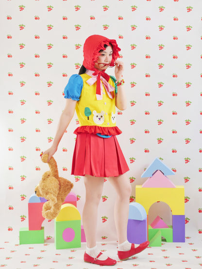 GOODBABY - Color Block Bear Shirt Hat set goodbaby
