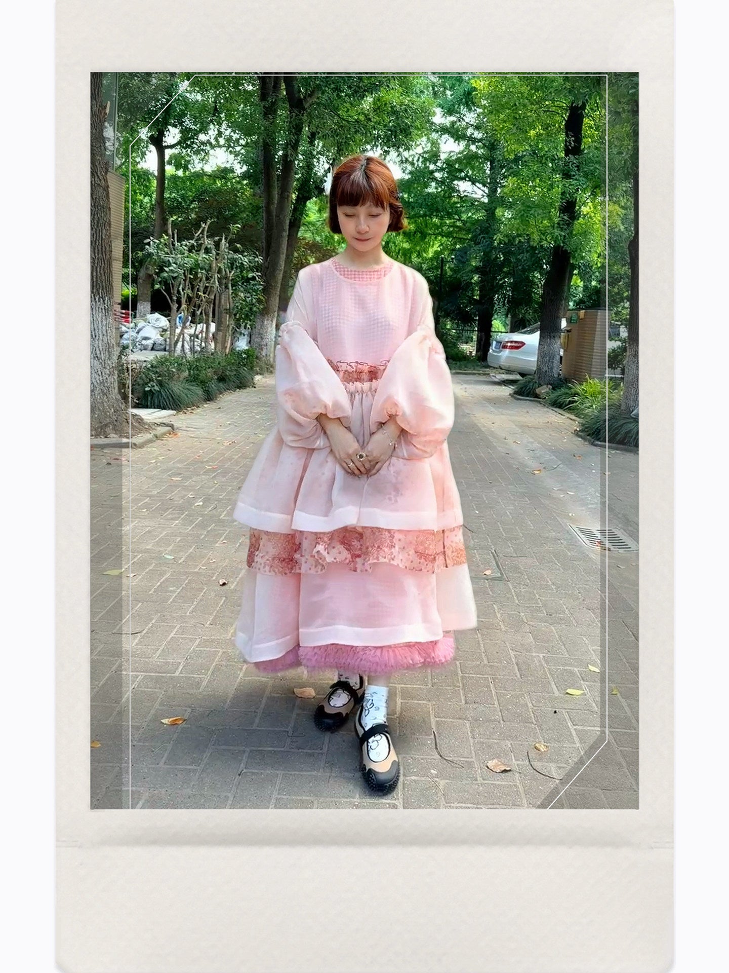 DADANAKO - Printed Organza Sheer Overlay Top | Kawaii Harajuku Layering Outerwear