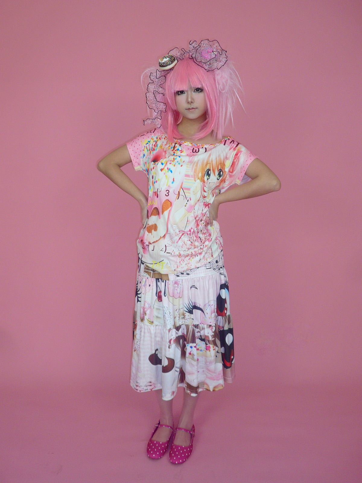 ki00bi00 - Kawaii Donut Emoji Off Shoulder Top shirt ki00bi00