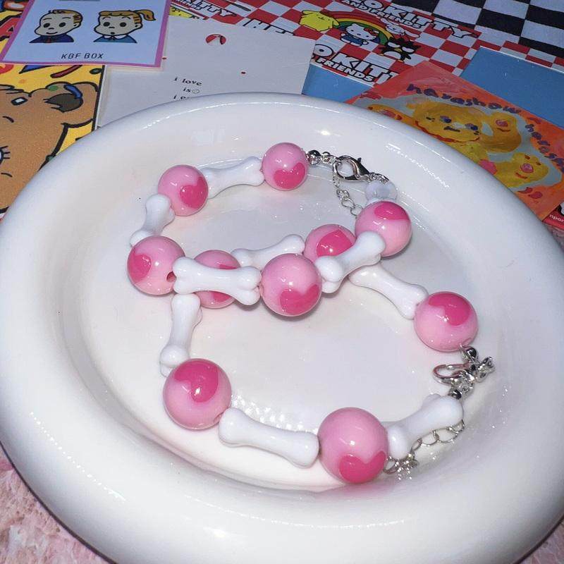 Strangelab - Decora Y2K Bone Heart Bracelet bracelet strangelab