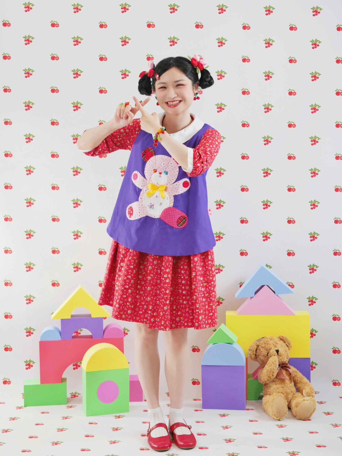 GOODBABY - Purple Patchwork Bear Vest vest goodbaby