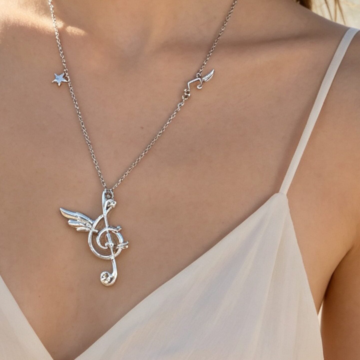 Kiwi Store - Y2K Angel Note Necklace accessory kiwi store