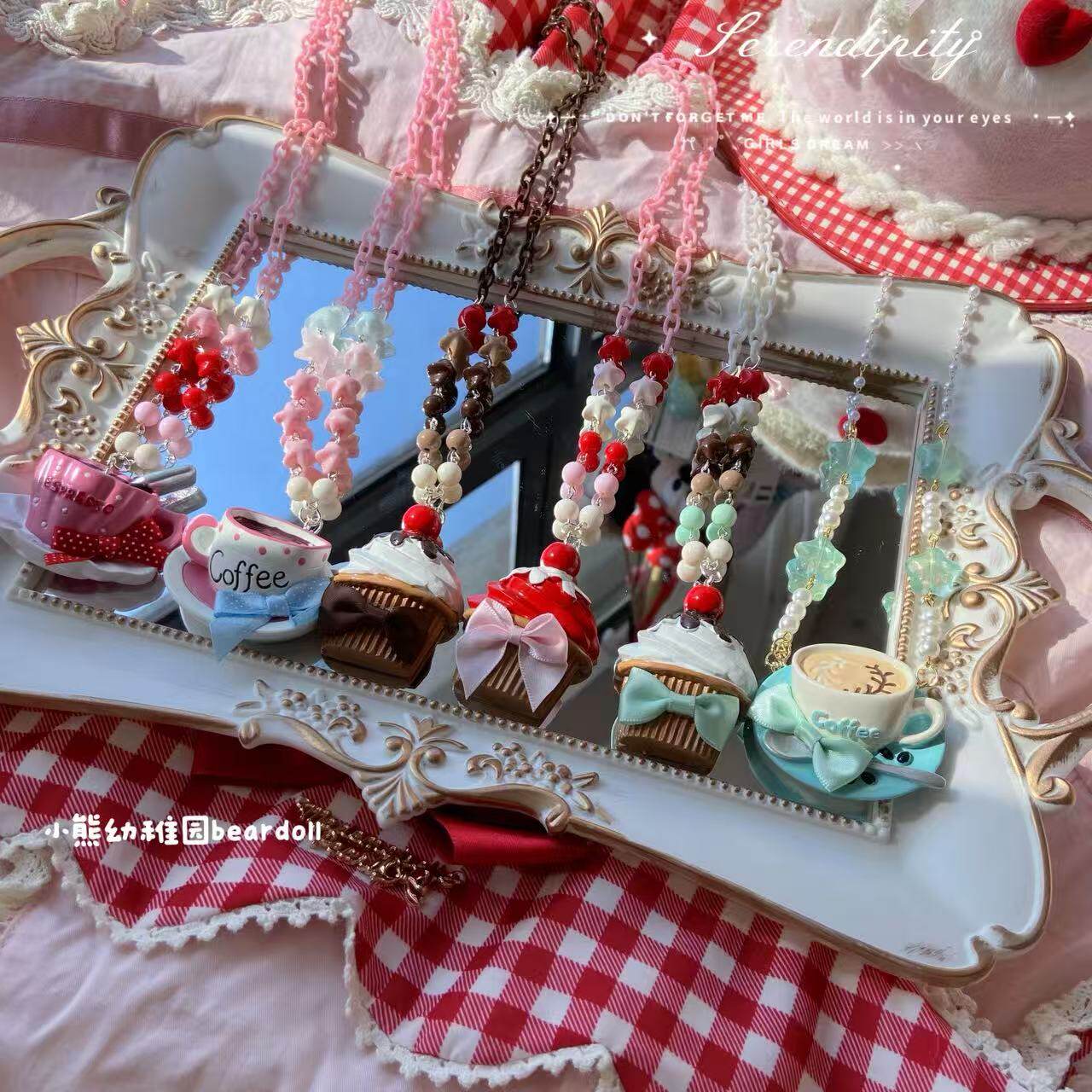 Bear Doll - Coffee Beaded Kawaii Necklace necklace Bear Doll