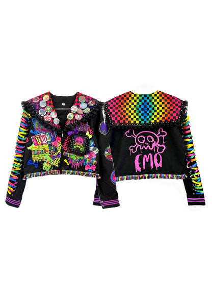 Red Devil - Neon Rainbow Patchwork Sailor Set shirt Red Devil