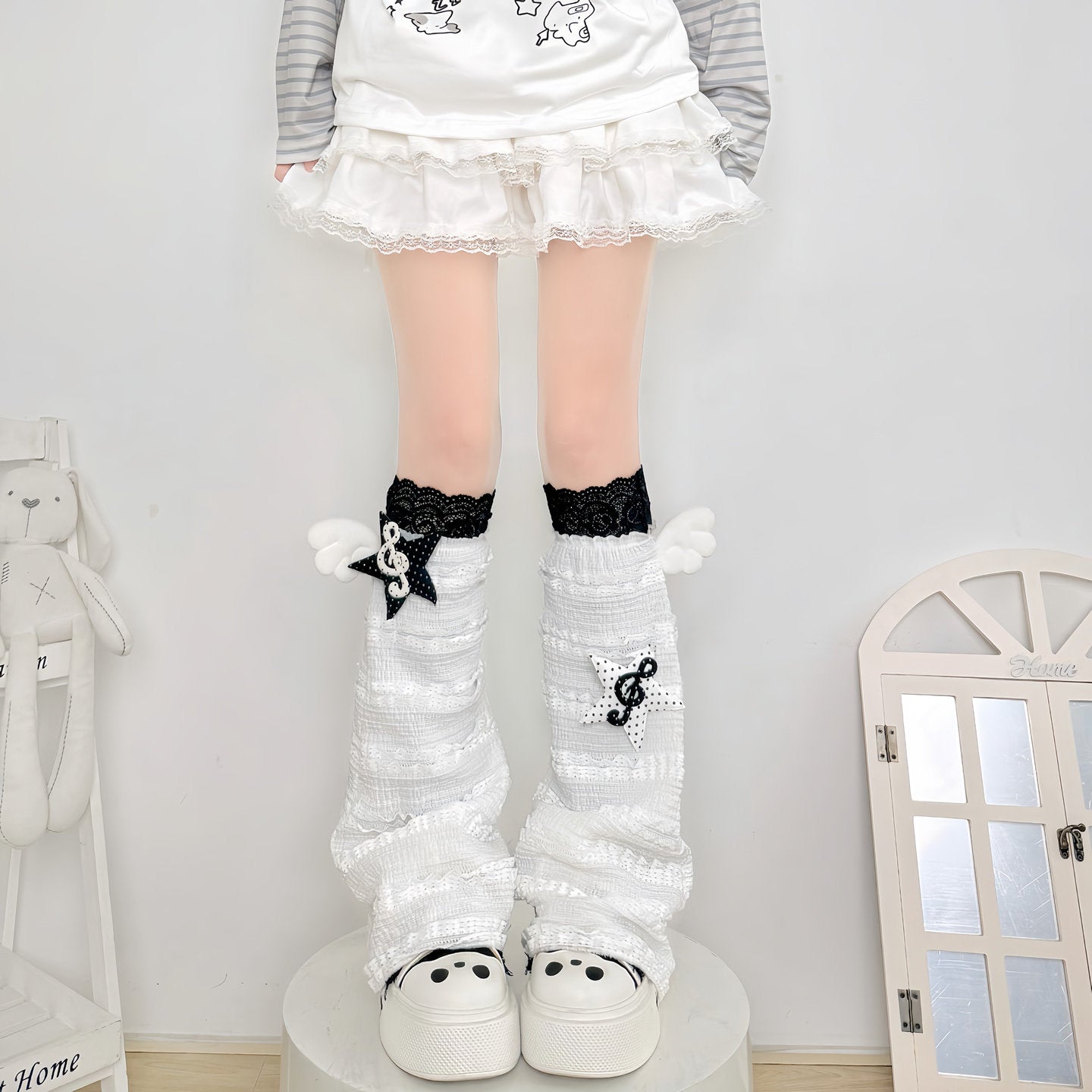 2 Bears - Lace Angel Leg Warmers leg warmmers 2 bears