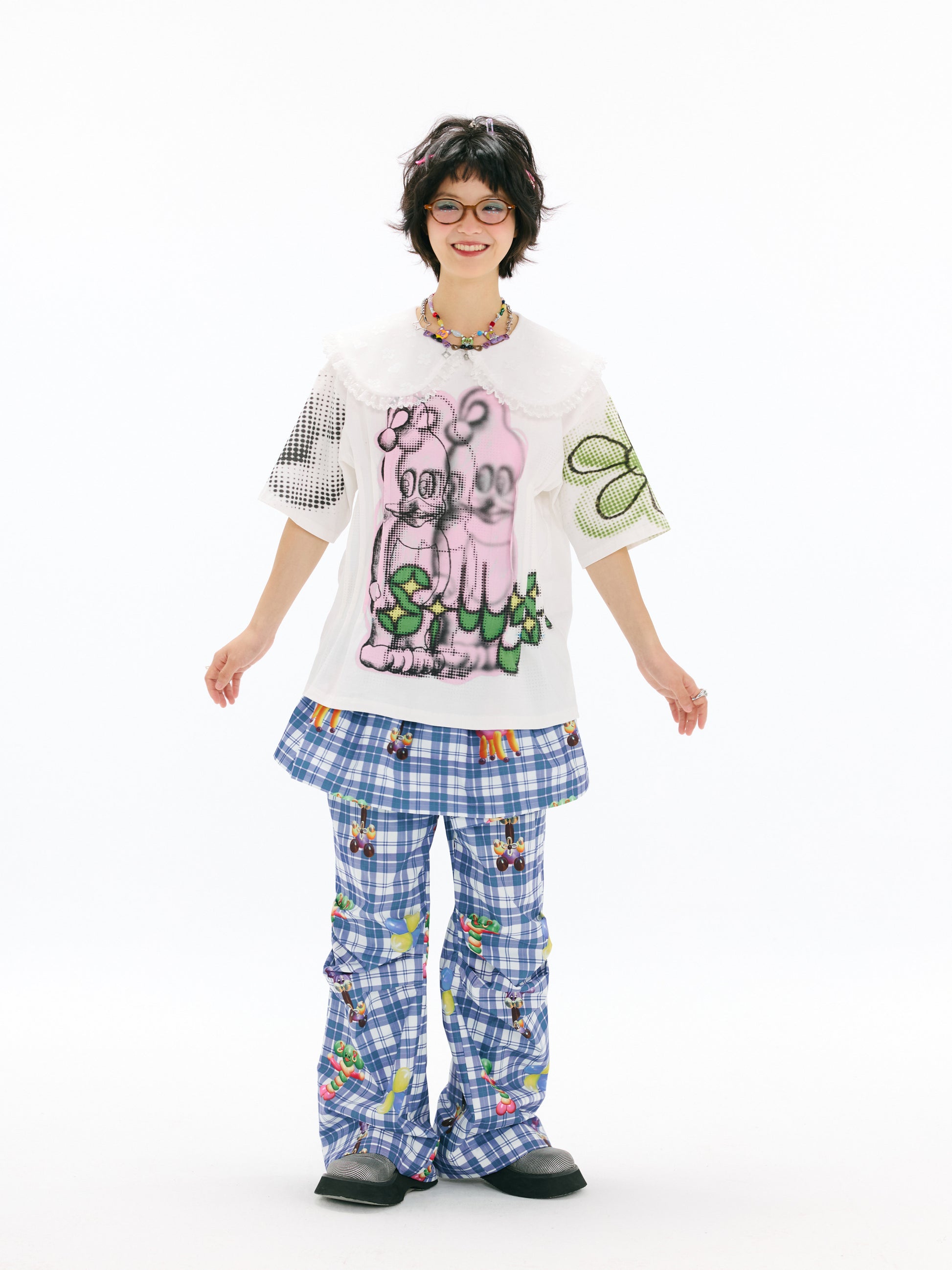 sillysis - Kawaii Plaid Multi-Way Pants pants sillysis