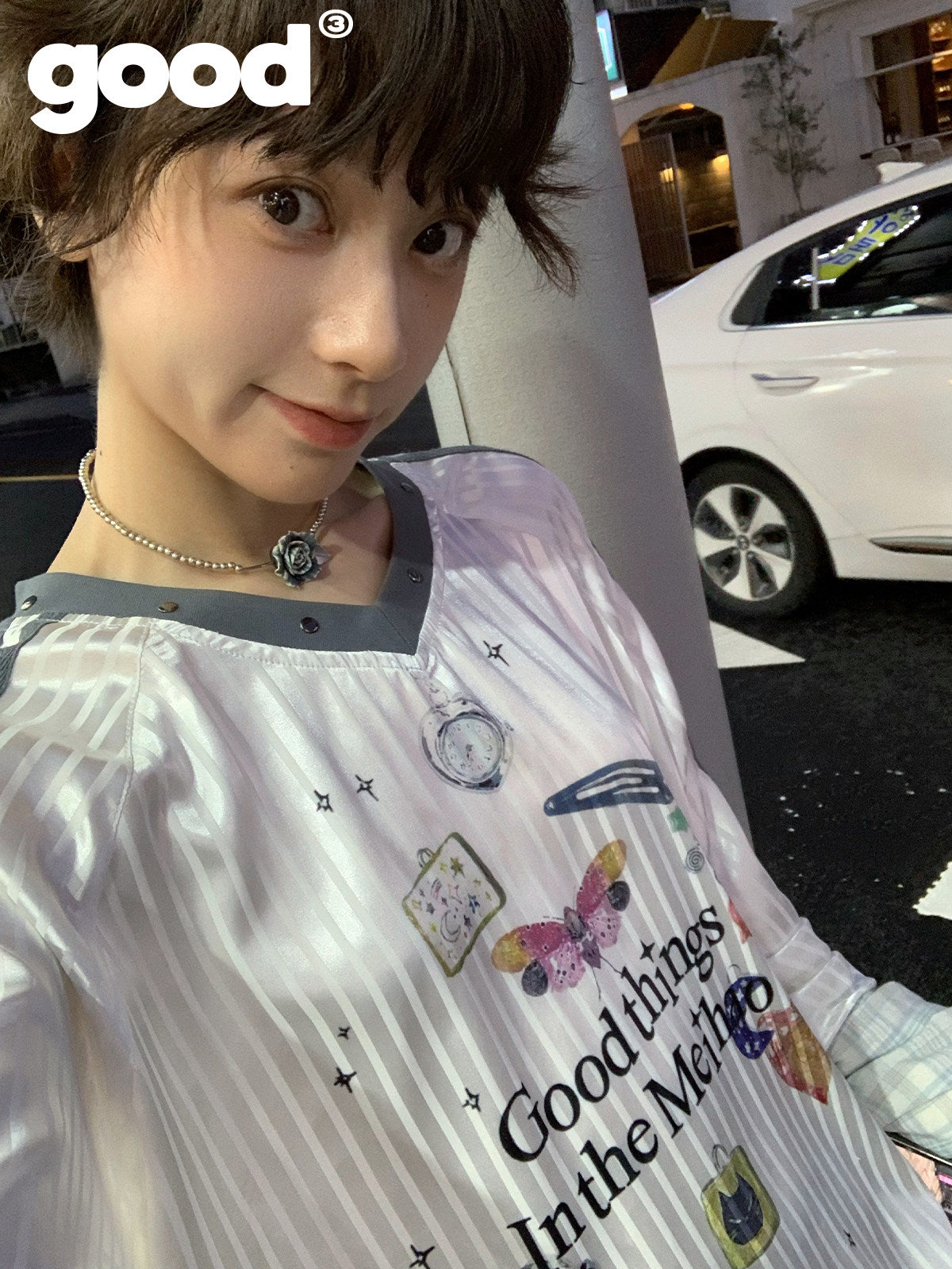 Meihao Store - Blokette Graphic Jersey Top tshirt meihao store