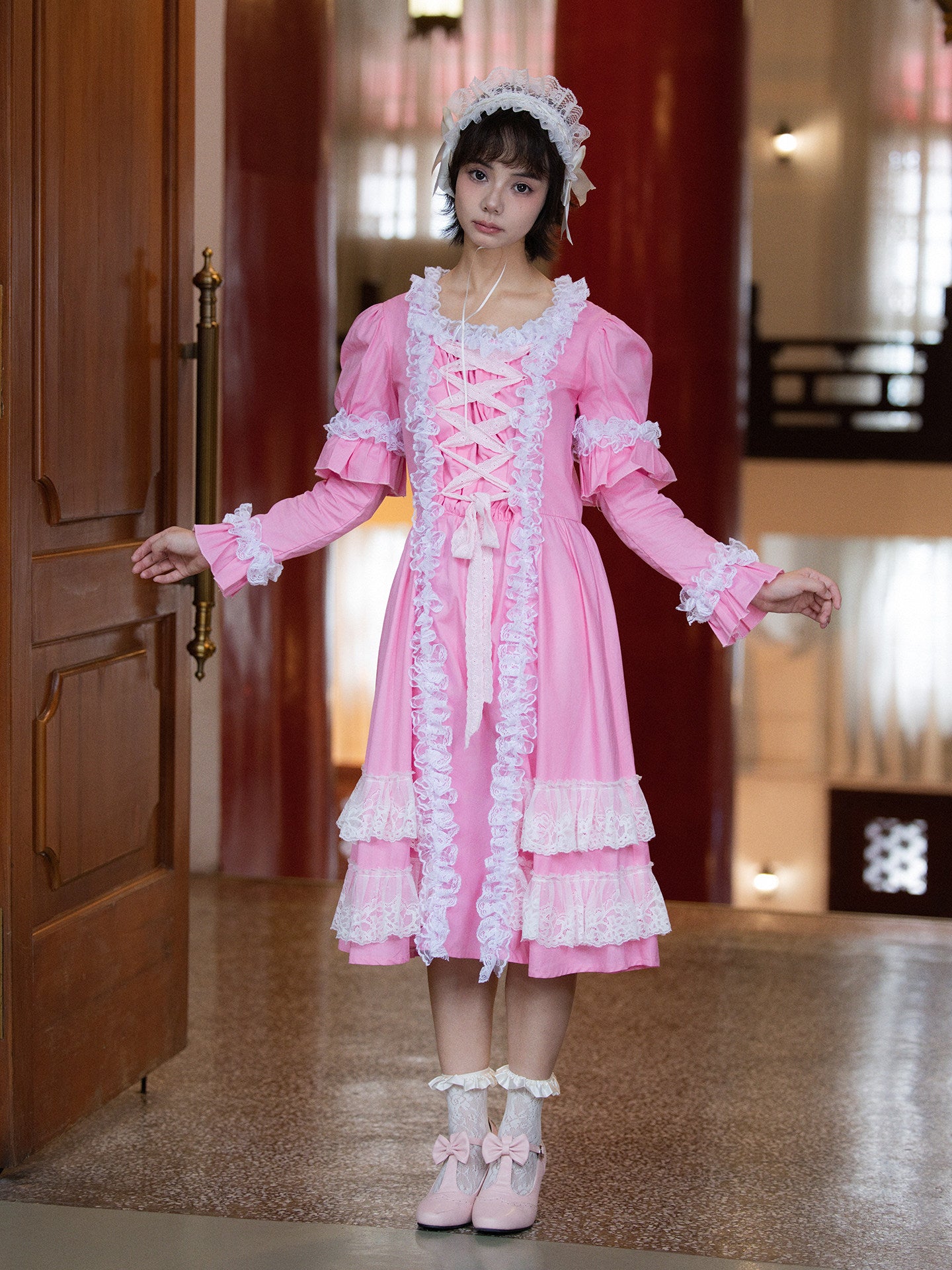 Nanjun Vintage - Pink Lolita Cotton Dress dress Nanjun Vintage