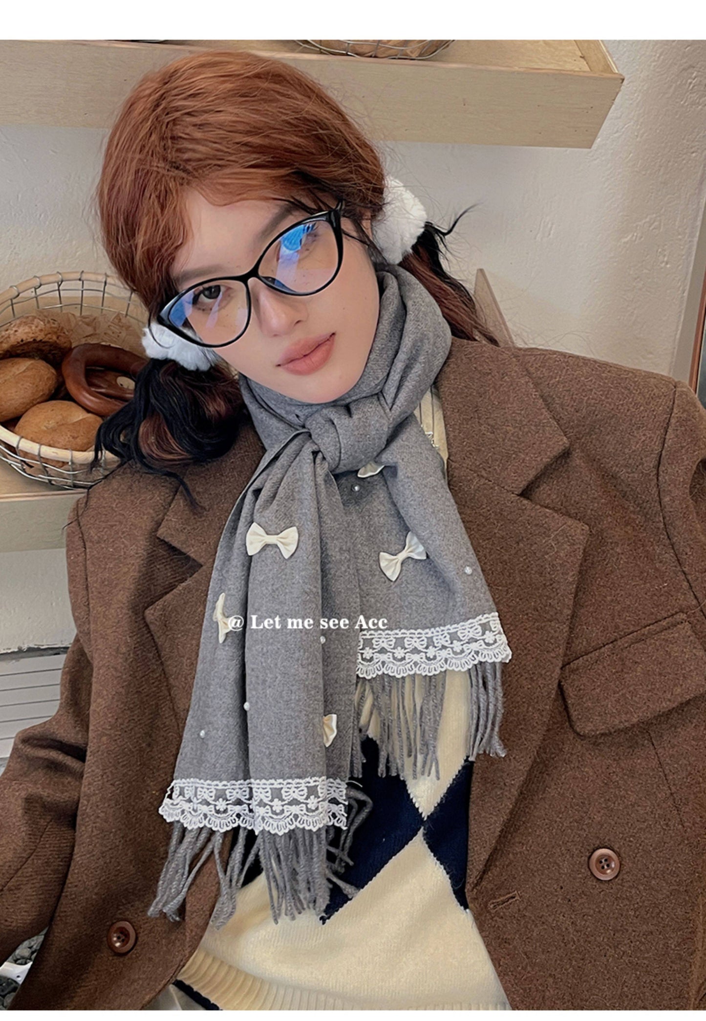 Let Me See - Vintage Lace Fringe Scarf scarf let me see