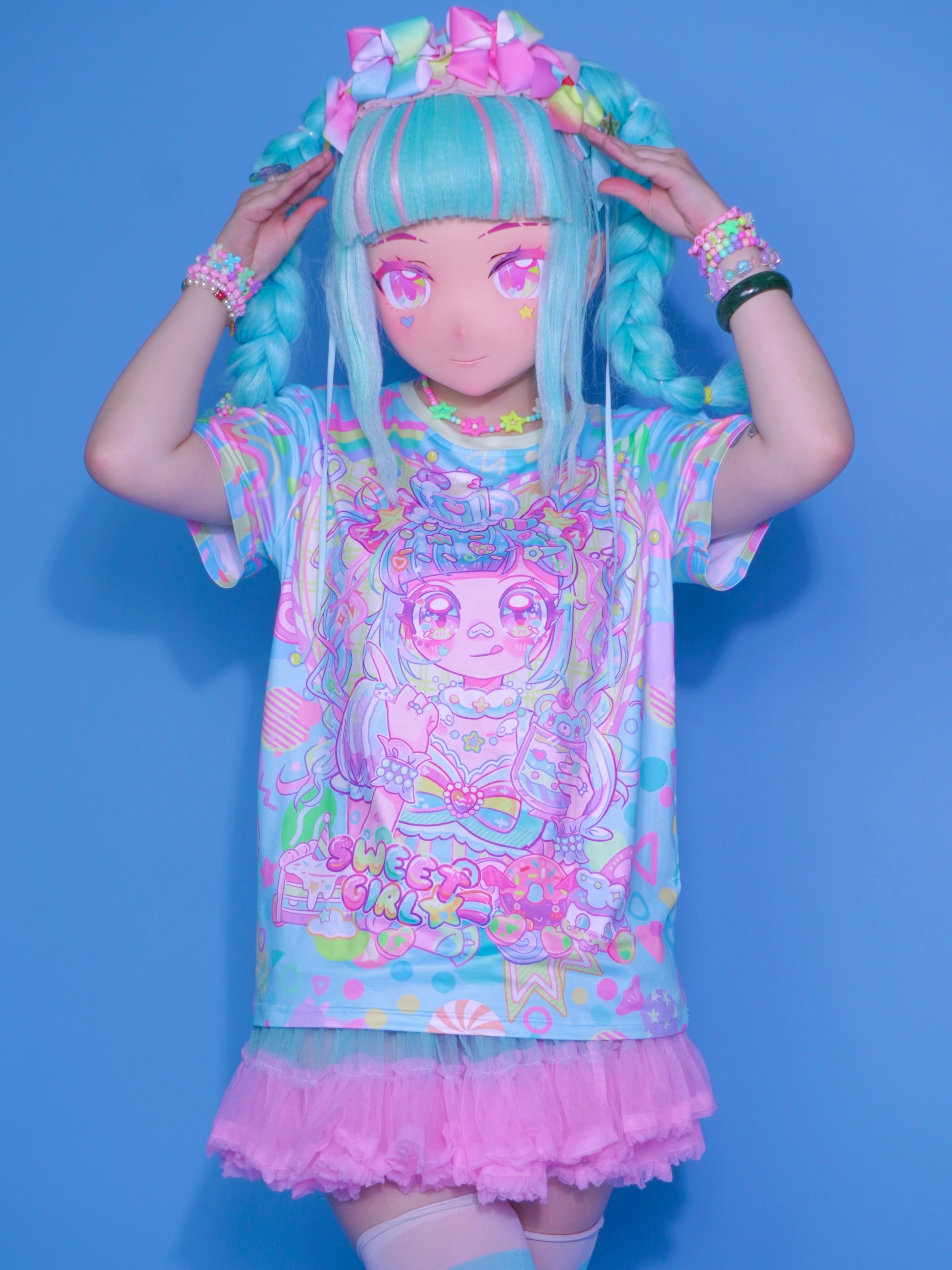 Dream Bubble - Decora Kei T-shirt Blue Candy Girl Print T-shirt shirt Dream Bubble