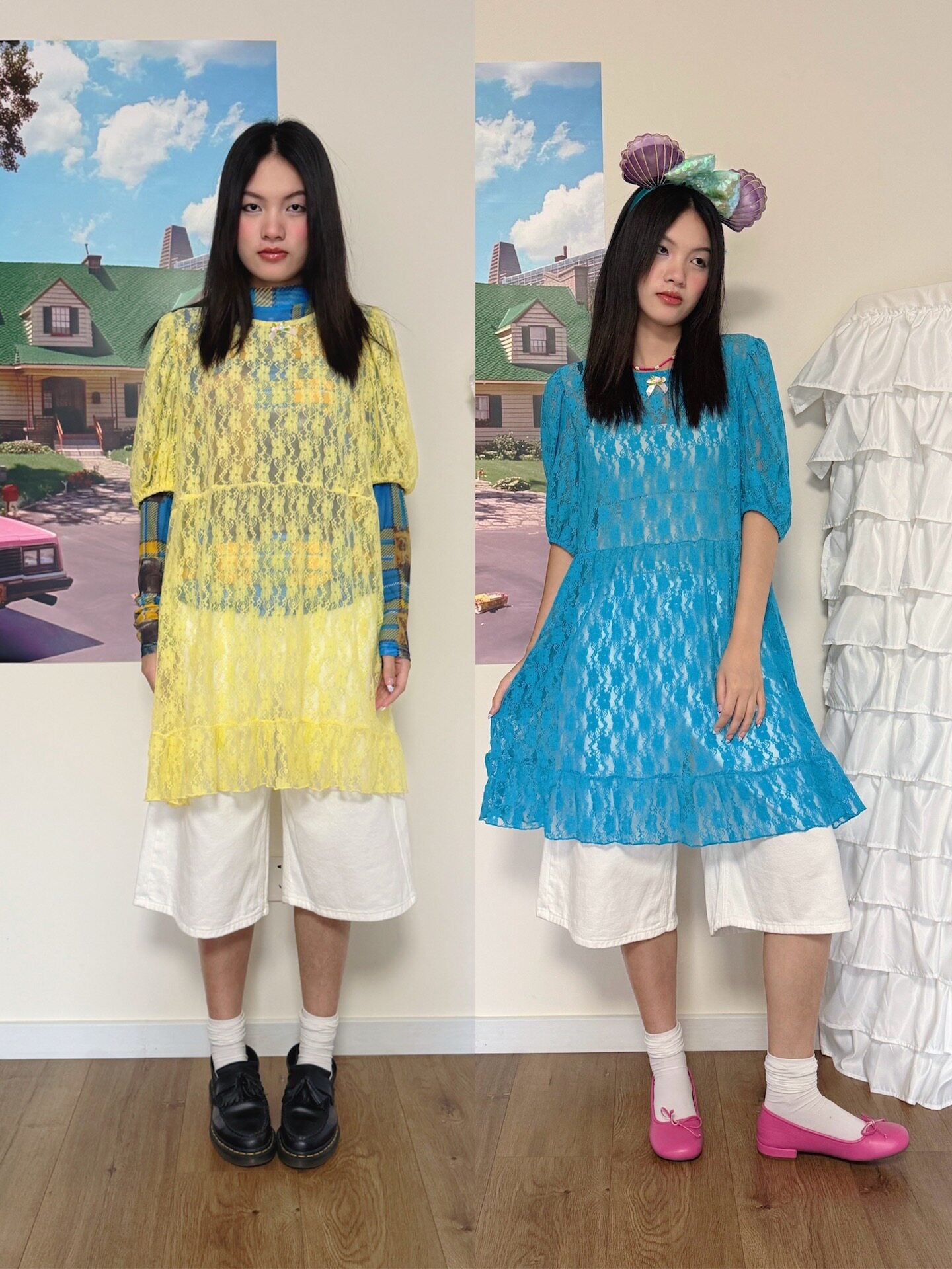 Bunnybunnygun - Multi Color Lace Overlay Dress dress bunnybunnygun