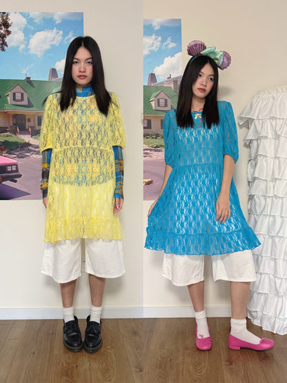Bunnybunnygun - Multi Color Lace Overlay Dress dress bunnybunnygun
