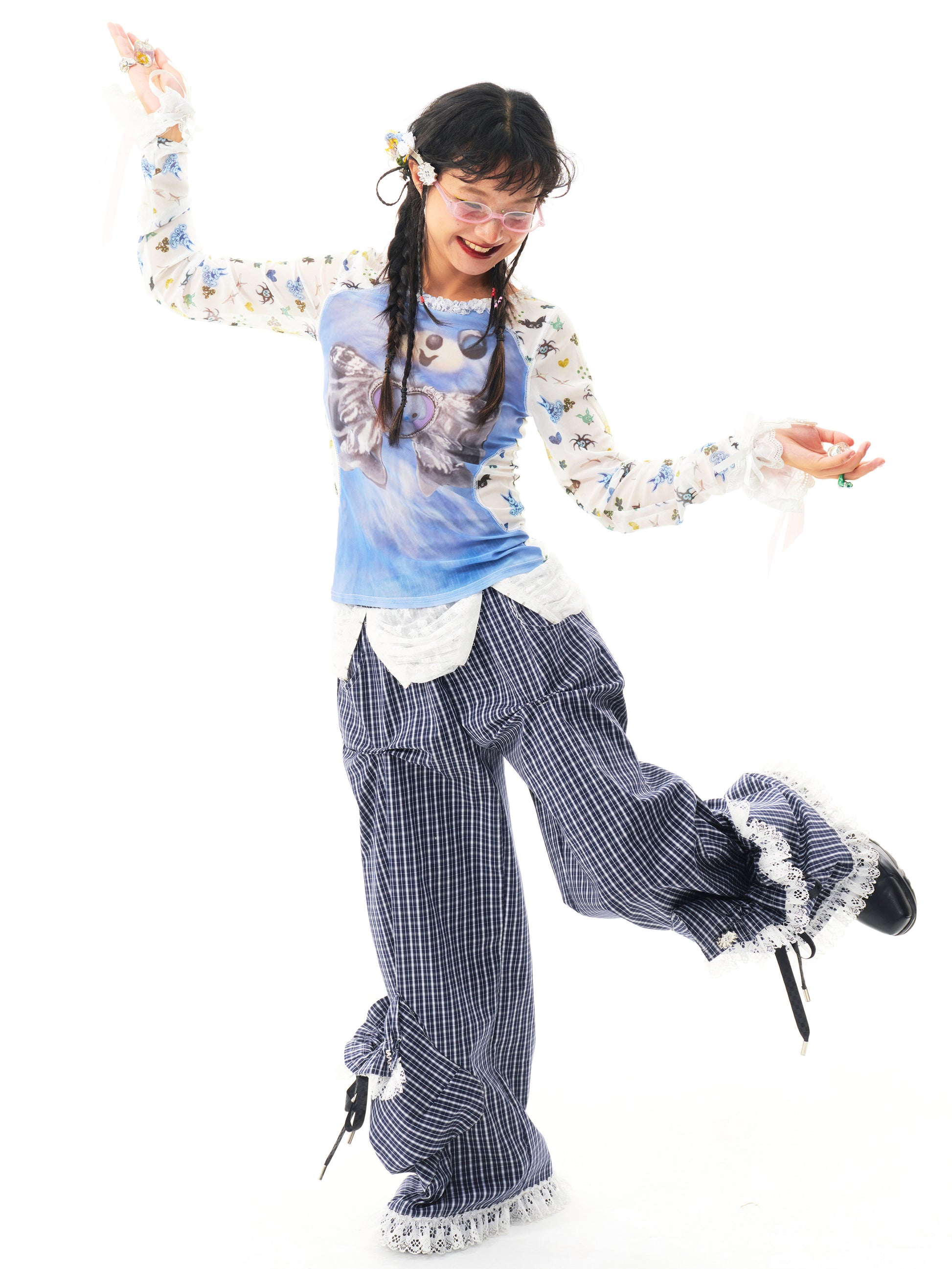 sillysis - Blue Puppy Mesh Top shirt sillysis