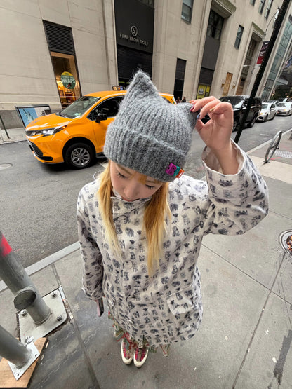 bunnybunnygun - Thick Knit Cat Ear Beanie hat bunnybunnygun