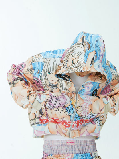 SelfishGhost - All-Over Print Zip Hoodie & Track Pants Set set SelfishGhost