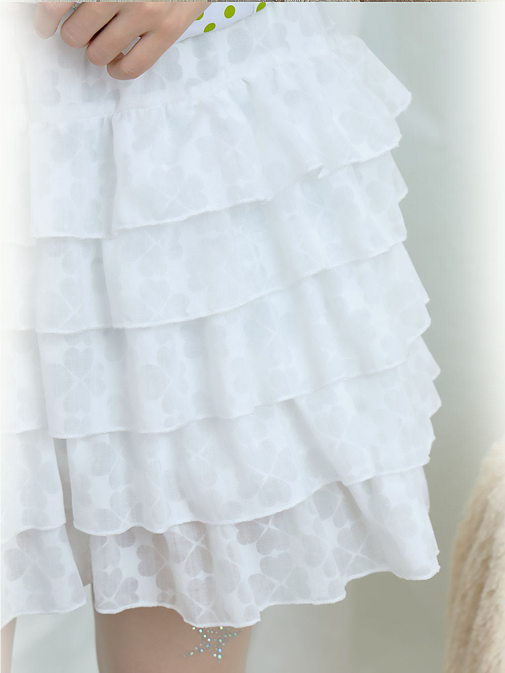 Moon Meadow - White Clover Tiered Skirt skirt Moon Meadow