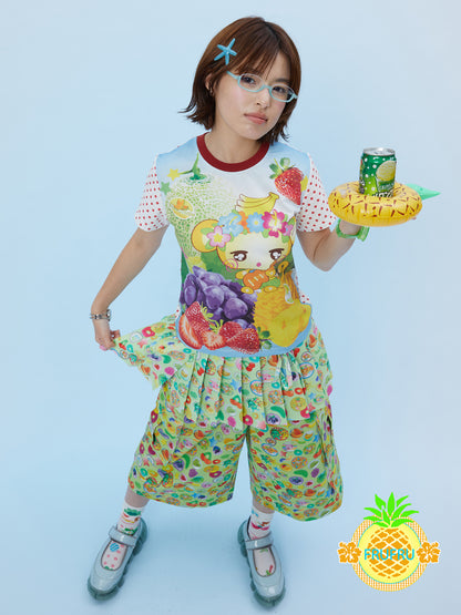 Frufru Monkey Print Cotton T-Shirt | Kawaii Cartoon Tee tshirt frufru