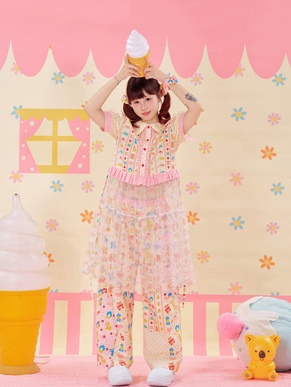 NIKKOU - Lace Organza Puff Dress dress Nikkou home