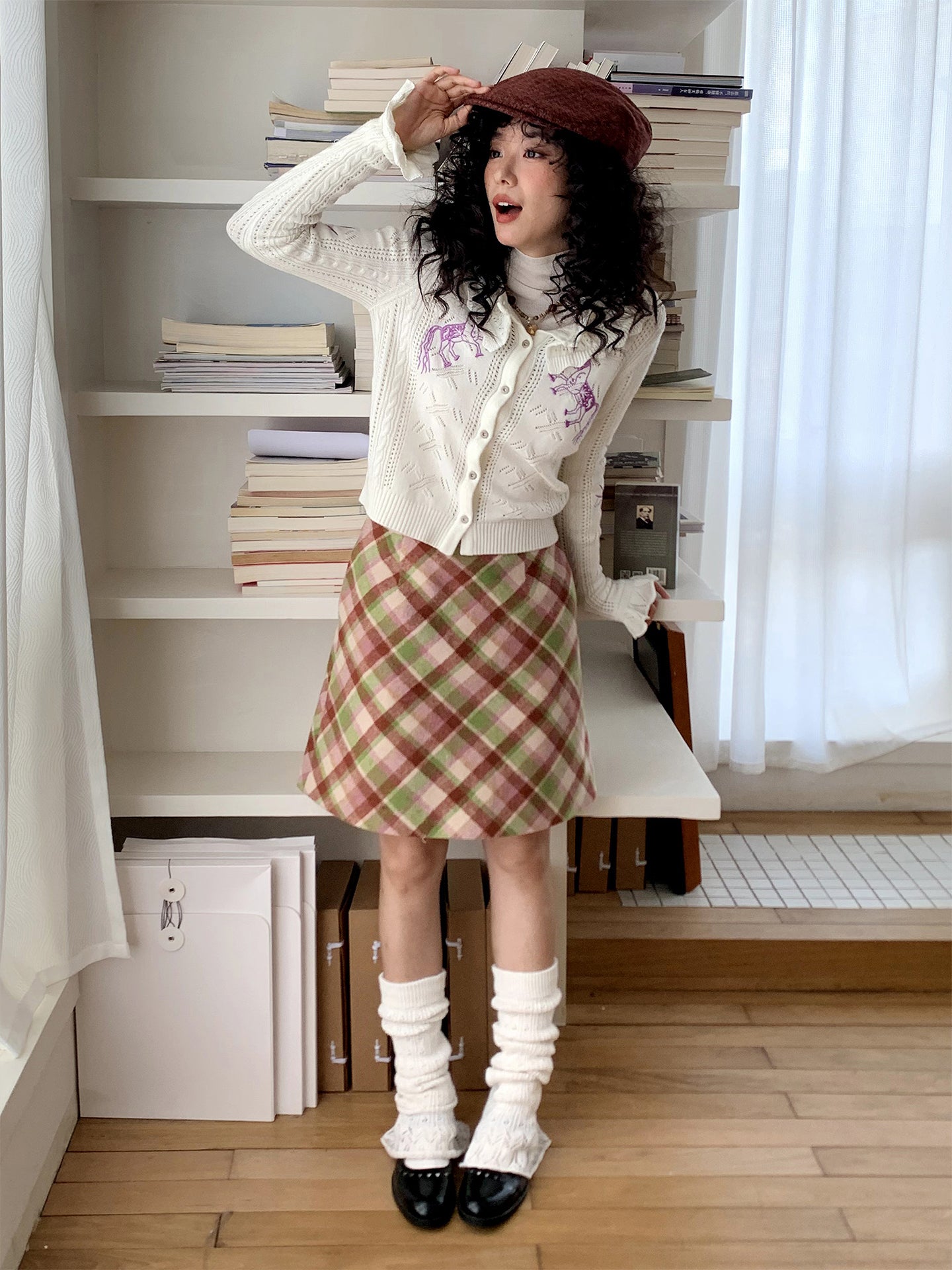 Chemical Girl - Girly School Style Plaid Wool A-Line Skirt skirt chemical girl